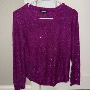 Jordache Purple Girls Sparkly Sweater